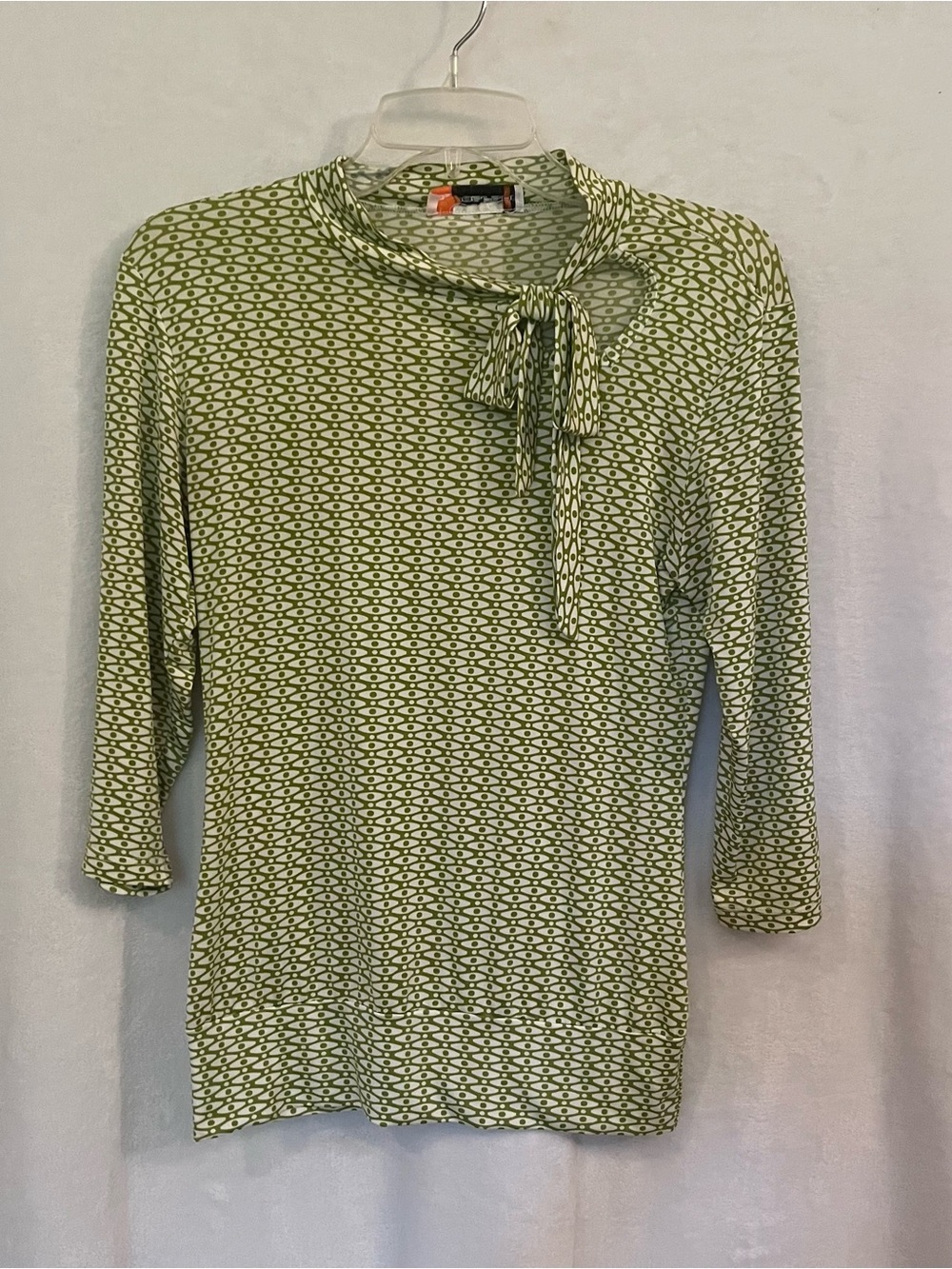 Posession Geometric Tie-Neck Top